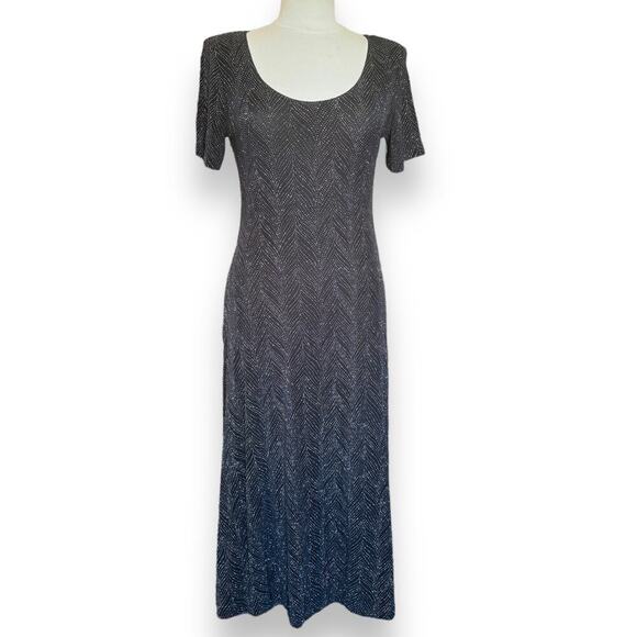 Vintage 1970s-80s Black Sparkly Evening Gown - Picture 1 of 5